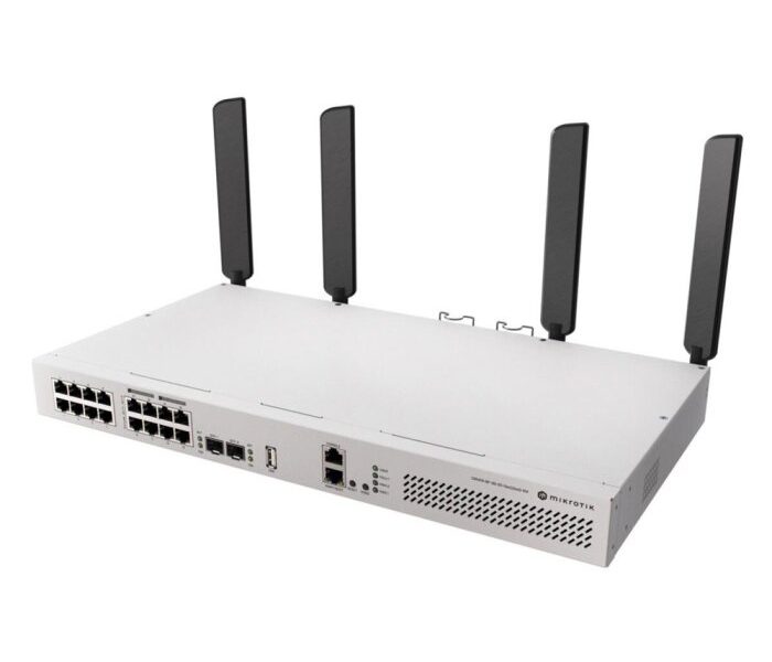Mikrotik router with multiple antennas and network ports